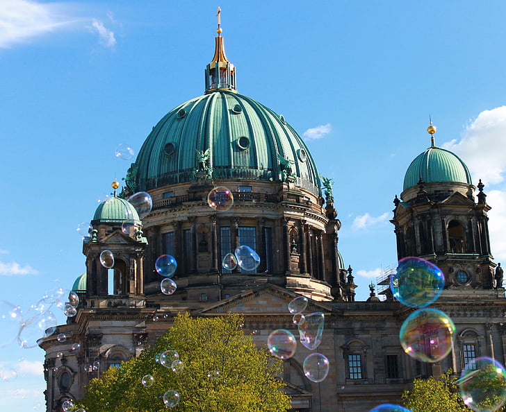 Catedral de Berlim, cúpula de Catedral, céu, azul, Berlim, capital, locais de interesse