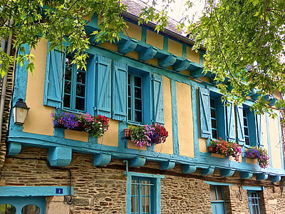 Половина timbered, Windows, Исторический, средневековый, традиционные, фасад, Структура
