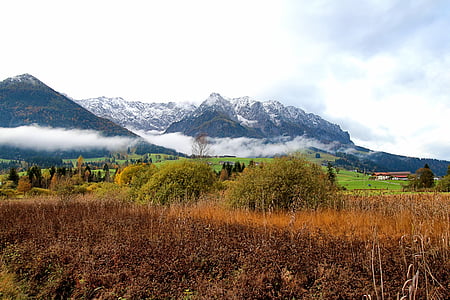 Jesenná nálada, farebné prírody, Tirolsko, októbra, Jesenná krajina, hory, Mountain