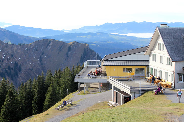gastronomy, inn, mountain guest house, kronberg, panorama, alpstein, view