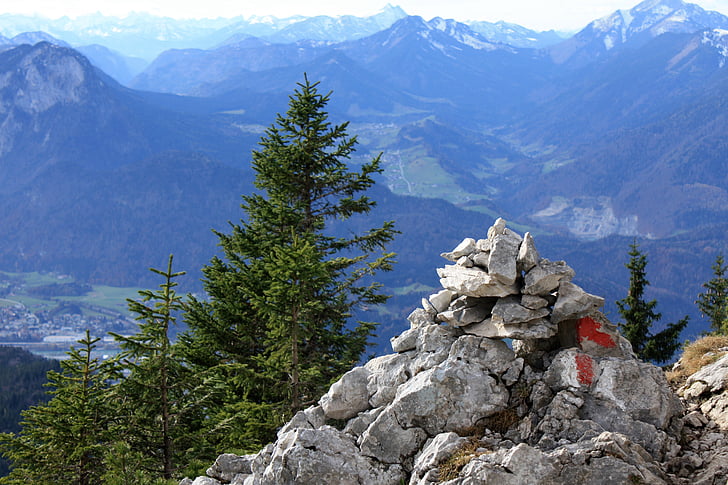 naunspitze, Tyrolsko, alpské, Hora, Rakousko, Horská Turistika, Panorama