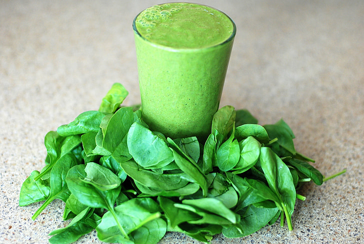 grøn, smoothie, grønne, grønne, spinat, drink, mad