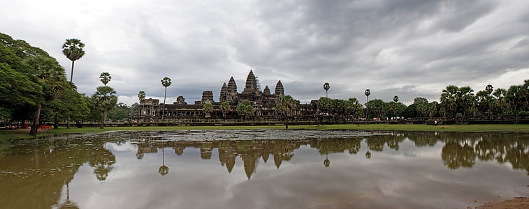 Angkor wat, Camboja, Angkor, Wat, Templo de, velho, religião