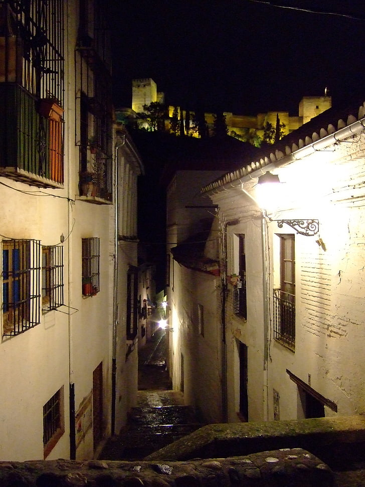 Granada, Alhambra, Albaycin, Andalúzia, Spanyolország