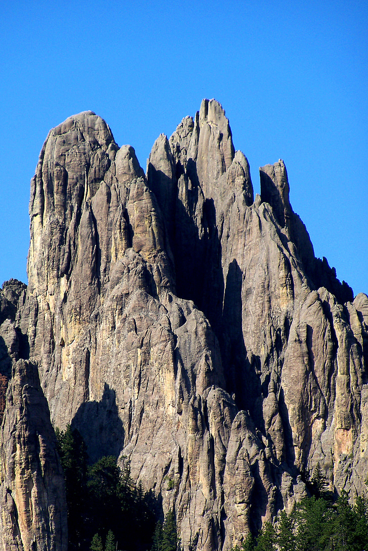 Cathedral rock, Rock, formation, géologie, Dakota du Sud, Black hills, ciel bleu