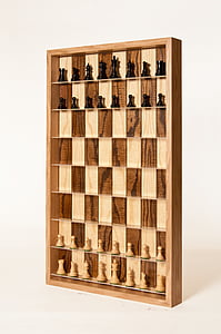 Schaken, verticale Schaken, schaakbord, hout - materiaal