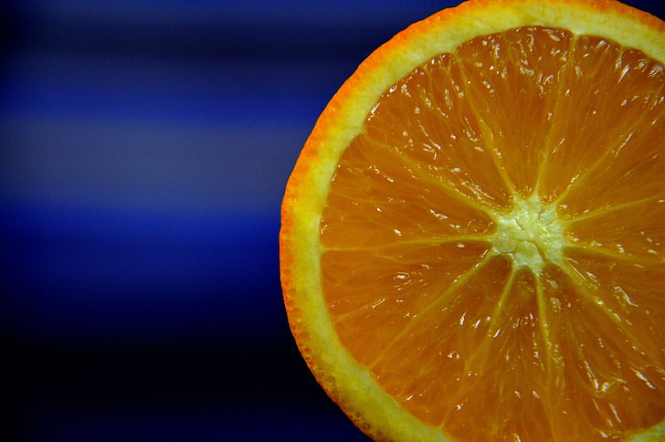 Orange, frukt, strålar, färgen på den, skiva, abstraktion, cirkel
