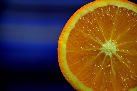 laranja, frutas, os raios, a cor da, fatia, abstração, círculo