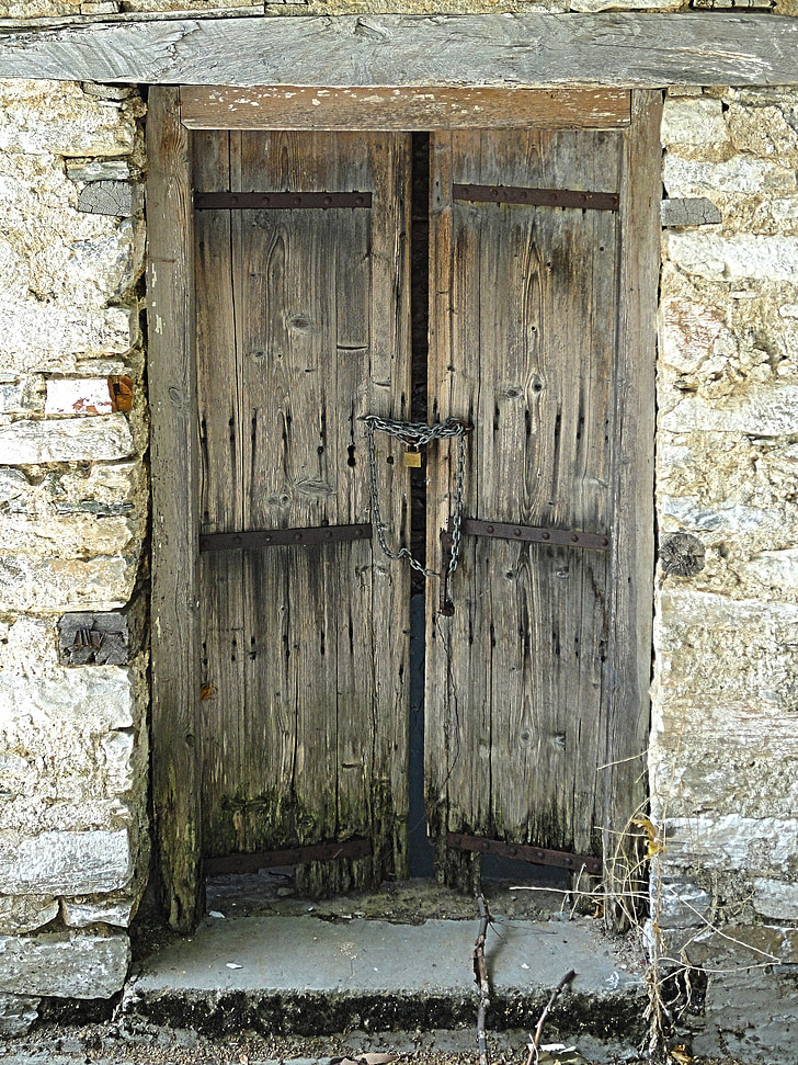 drzwi, stary, wieś, drewno, wejście, antyk, drewniane