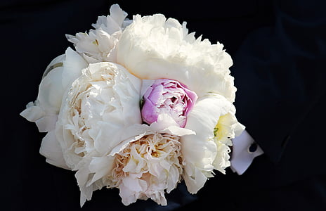 bridal bouquet, peony, bouquet, congratulations, wedding, marry, love
