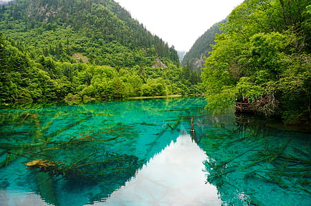 Sichuan, Jiuzhaigou, jazero