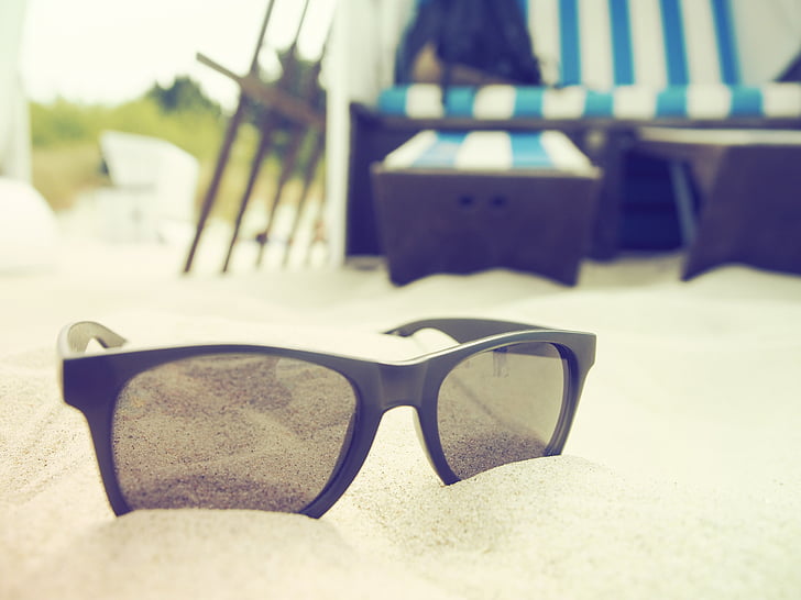 vacances, plage, Dim, lunettes de soleil, chaise de plage, mer Baltique, dune