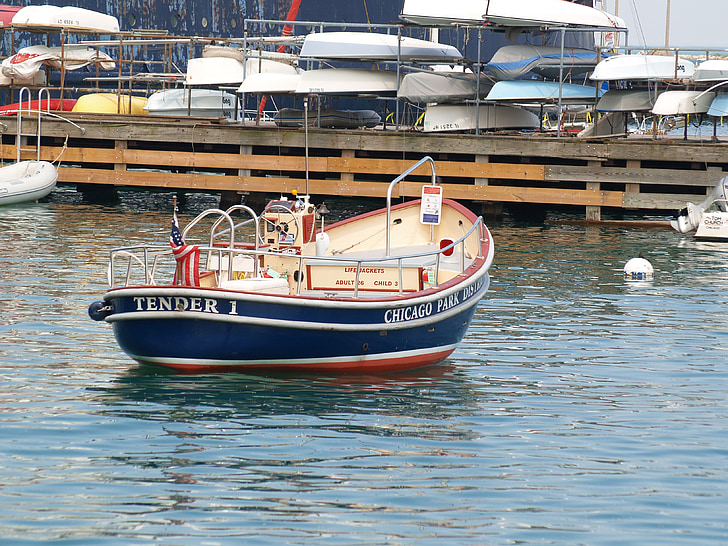 csónak, rögzített, Pier, kikötő, régi, fa