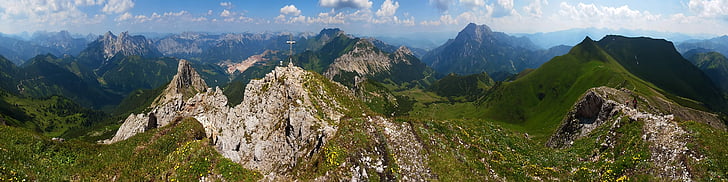 Munţii, Alpii, Panorama, munte, natura, vârf de munte, peisaj