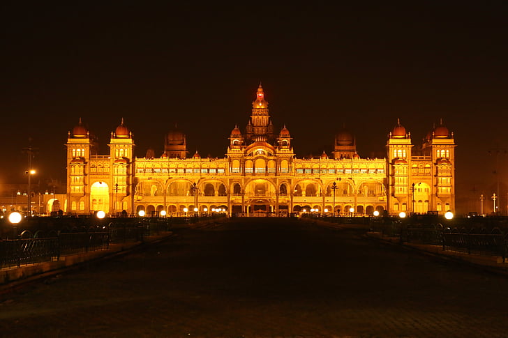 Mysore palace på mønstre, Mysore, Karnataka
