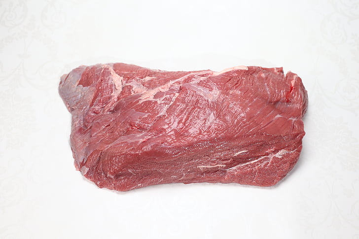 beef top round, beef, meat, ox, food, dining, raw meat