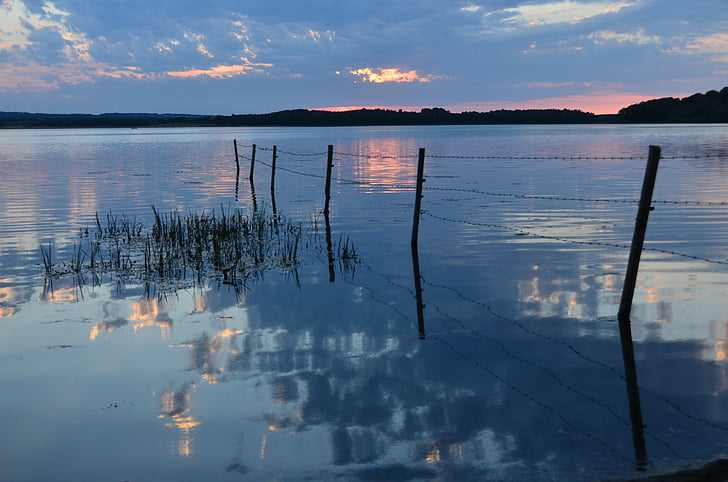 sövdesjön, Příroda, Západ slunce, reflexe, jezero, voda, krajina