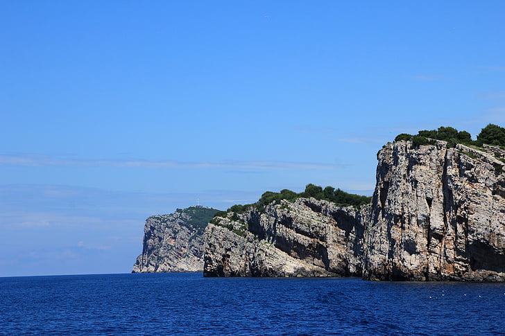 Croaţia, coasta, stâncă, Insulele Kornati, Parcul Naţional, albastru, mare