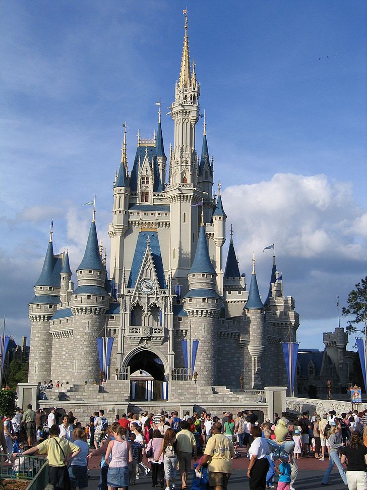 Disney world, maaginen kuningaskunta, rakennus, Orlando, Florida, Disneyland, Castle