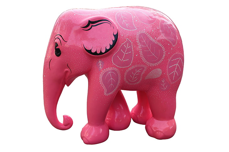 roza slon, slon, roza, životinja, crtani film, simbol, slon