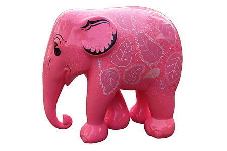розов слон, слон, розово, животните, карикатура, символ, дебелокож