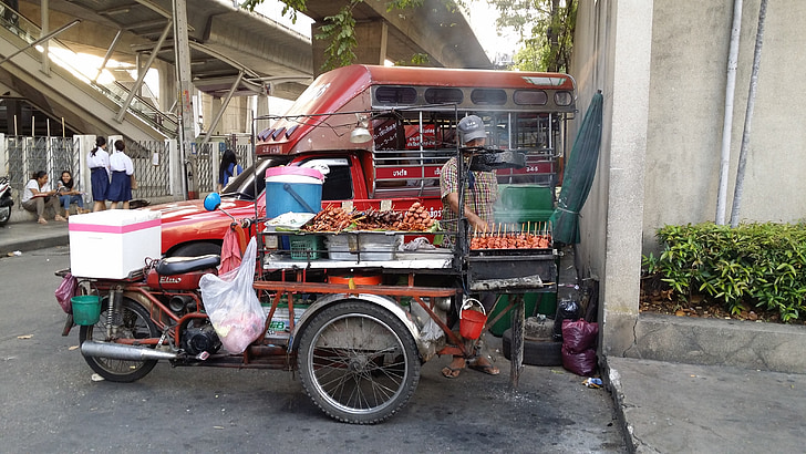 tänavatoit, kutsuvast, Bangkok, Tai, süüa, Kagu-Aasia, suures linnas