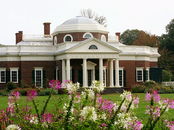 Monticello, Dome, presidentens hem, museet, nickle front, Jefferson