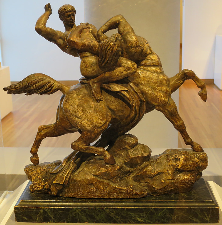 Theseus, bojuje s, kentaur, Antoine, Louis, Barye, Muzeum