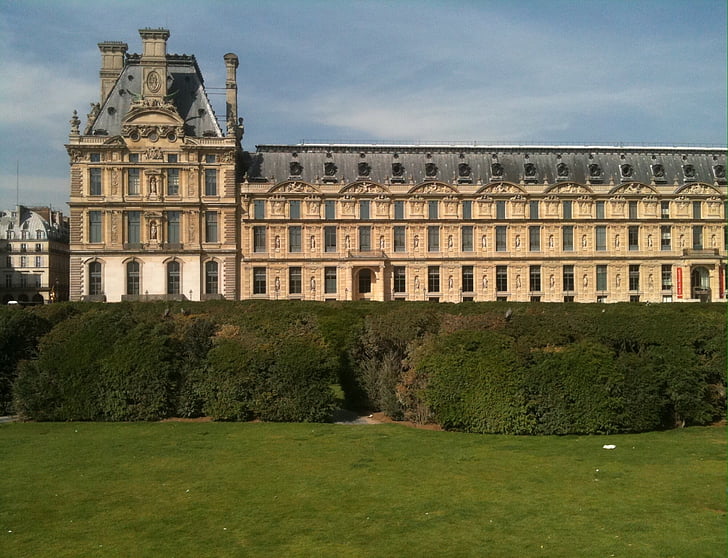 Paříž, zahrada, Louvre, hromadnou dopravou, zahrada hromadnou dopravou