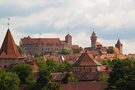 Nürnberg, Castle, a középkorban, császári vár, svájci frankban