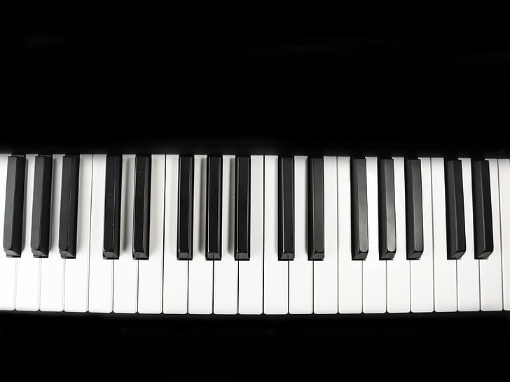 เปียโน, คีย์, แป้นพิมพ์, เพลง, คีย์บอร์ดเปียโน, เครื่องดนตรี, สีดำ