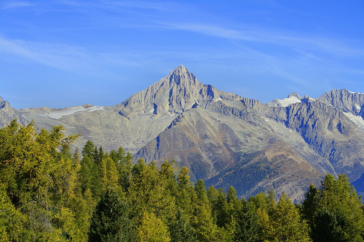 bjerge, landskab, Alpine, efterår, Sky, natur, Valais