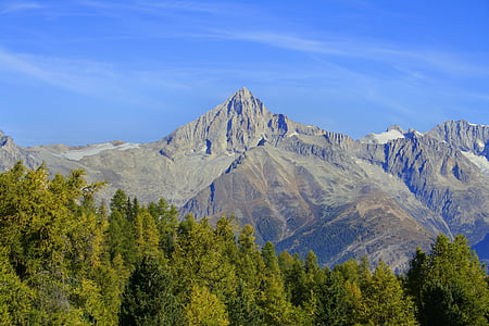 góry, krajobraz, alpejska, jesień, niebo, Natura, Valais