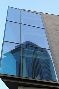 zrcadlení, Frankfurt nad Mohanem, mrakodrap, Architektura, budova, moderní, fasáda