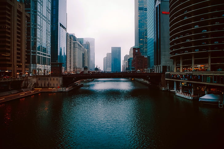 Chicago, Illinois, cidade, cidades, urbana, linha do horizonte, paisagem urbana