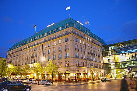 Adlon, Hotel, Berlijn, gebouw, bezoekplaatsen, Hotel adlon, blauw