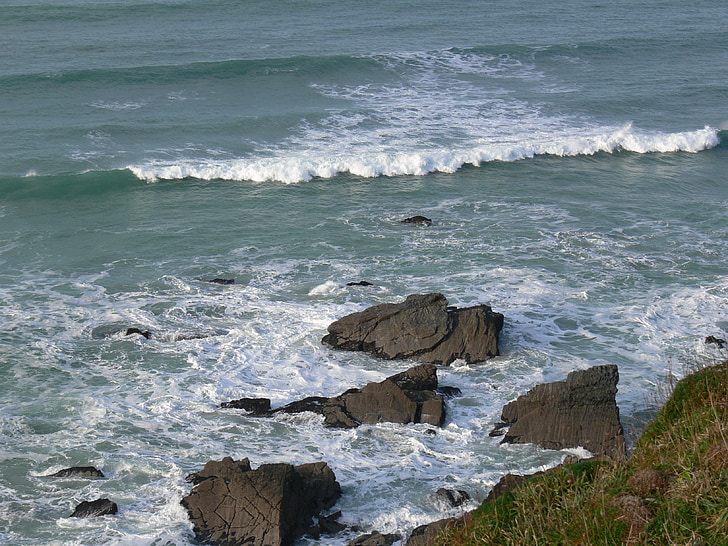 Cornish, mar, paisagem
