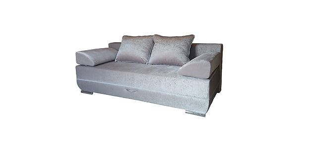 sofá, móveis estofados, foto, linda, fundo branco, móveis, almofadas