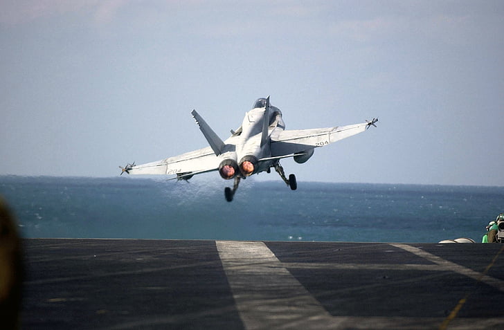 aircraft, jet, military, f-18, super hornet, aircraft carrier, launch