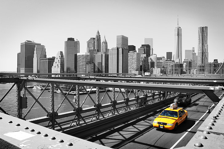 taksi, NY, New york, Kota, Amerika Serikat, Manhattan, perkotaan