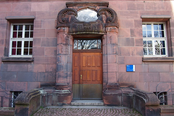 Universität, Gebäude, Architektur, Eingang, Treppen, Freiburg
