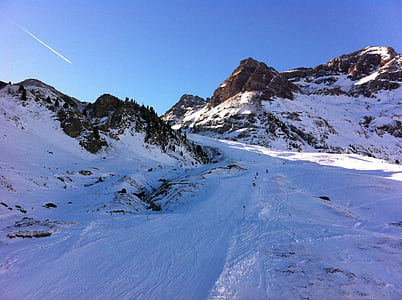 планински, Ски, пейзаж, Pyrénées, Невада, сняг, студено