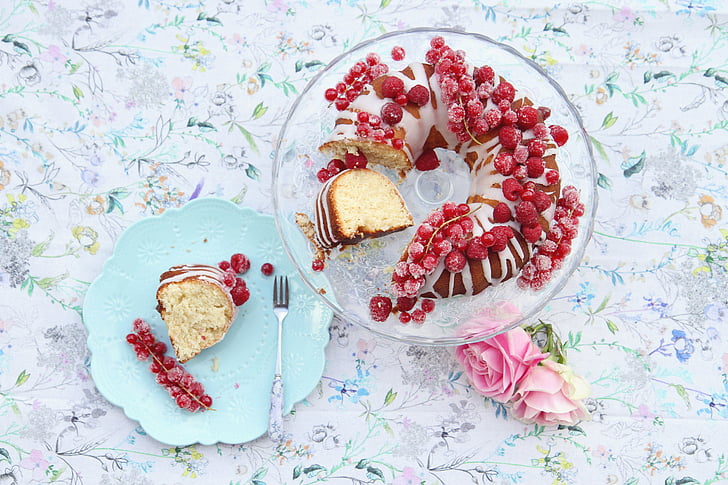 gâteau, petits fruits, Dôme, fleur, fleurs, alimentaire, Rose