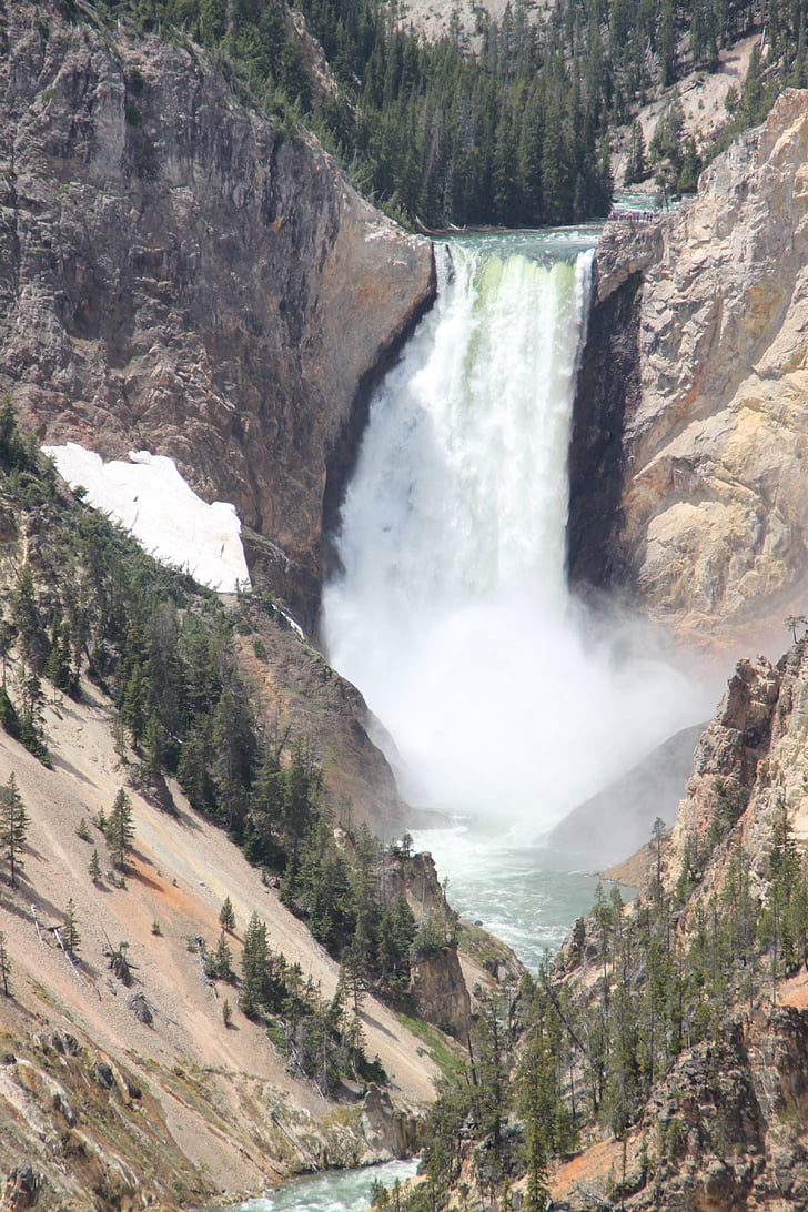 Yellowstone, jatuh, Nasional, Taman, Sungai, pemandangan, Canyon