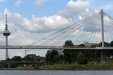 Mannheim, Neckar, Bridge, aluksen