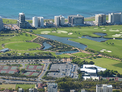 ciudad del cabo, Sudáfrica, vista lejana, Outlook, ciudad, panorama, océano de la ciudad
