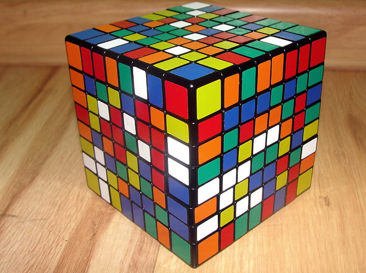Rubiks kubus, 8 x 8 x 8, Jigsaw puzzel, denken, logica, geheugen, kubus vorm