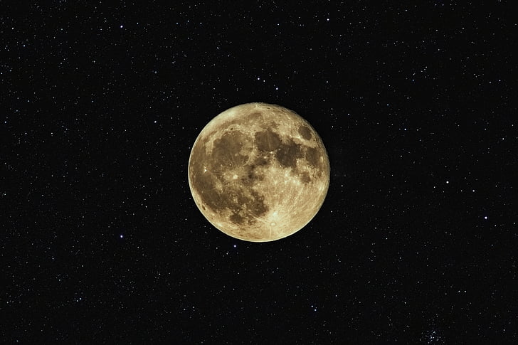 full, moon, star, night, full moon, astronomy, outdoors