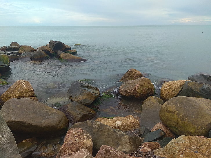 mer, pierres, plage, mer Noire, pierres de la mer, été, eau