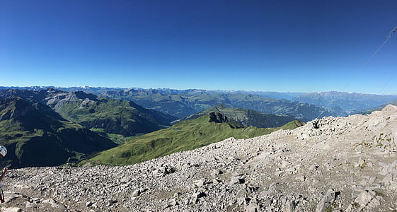 Horizont, Panorama, hory, pěší turistika, obloha, Summit, široké